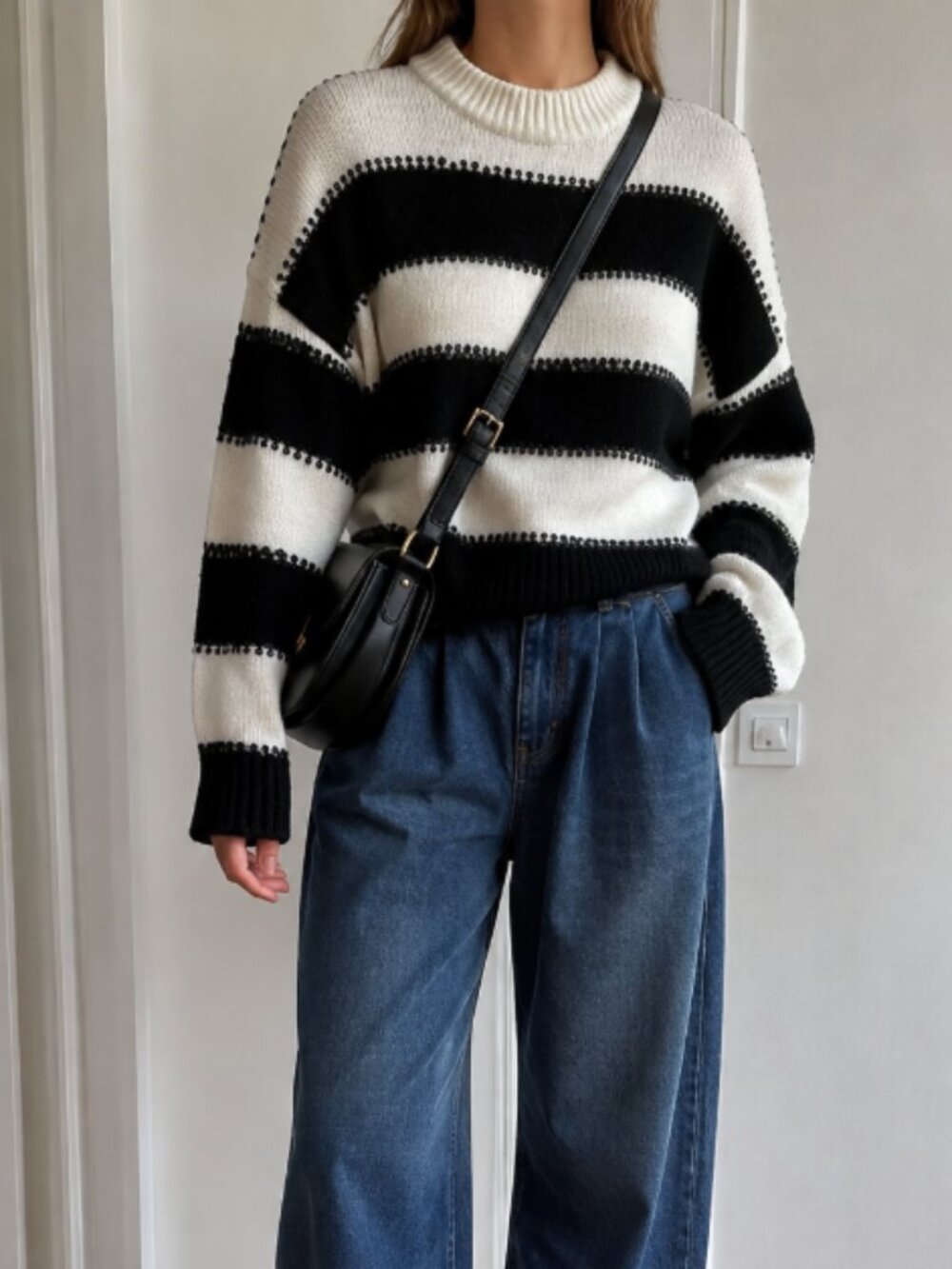Zara Striped oversized sweater